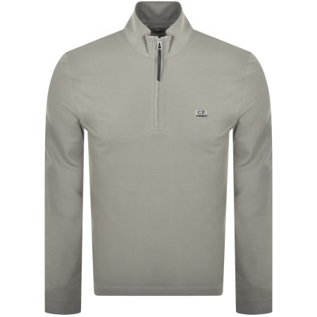 スウェット・トレーナー C.P. COMPANY POLO SWEATSHIRT WITH ZIP CP Company Men's Half Zip Polo Sweatshirt Blue